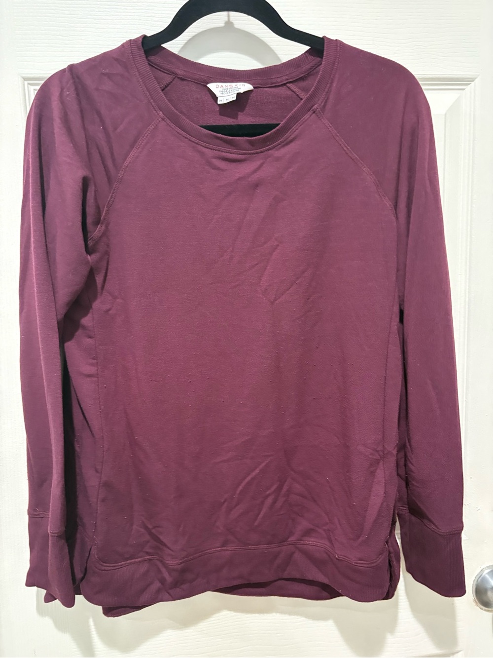Danskin Women's Long Sleeve Crewneck Pullover - Plum